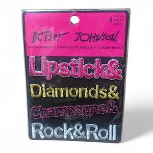 Betsey Johnson Iron-on Appliques - Set of 4 New In Package